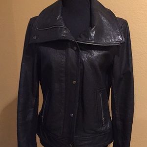 Nine West black short leather  jacket